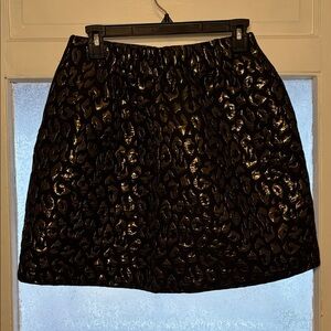 Kenneth Cole New York Shimmering Black Leopard Skirt Size 8 UK 12
